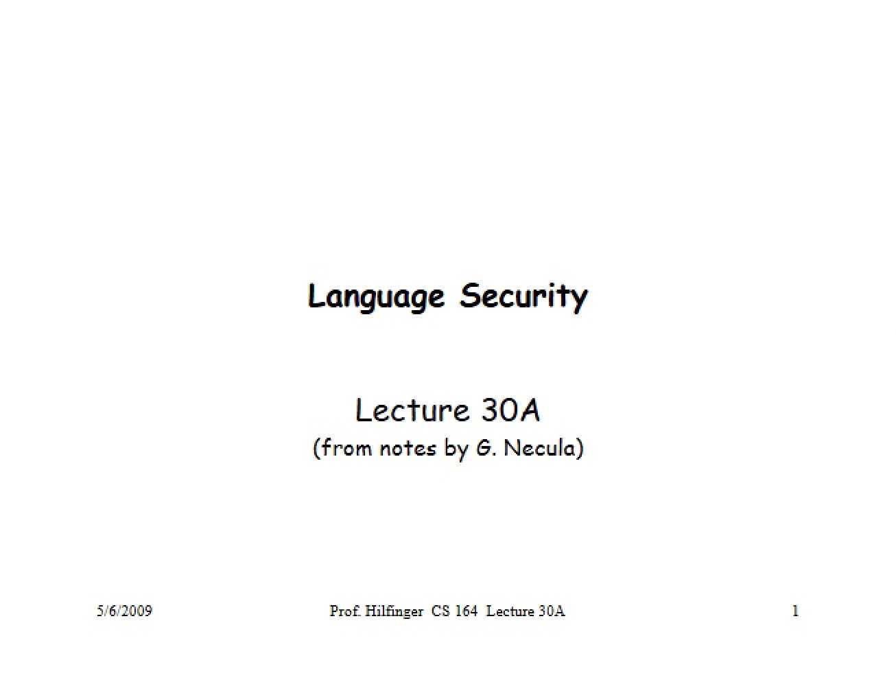 Language Security Concepts