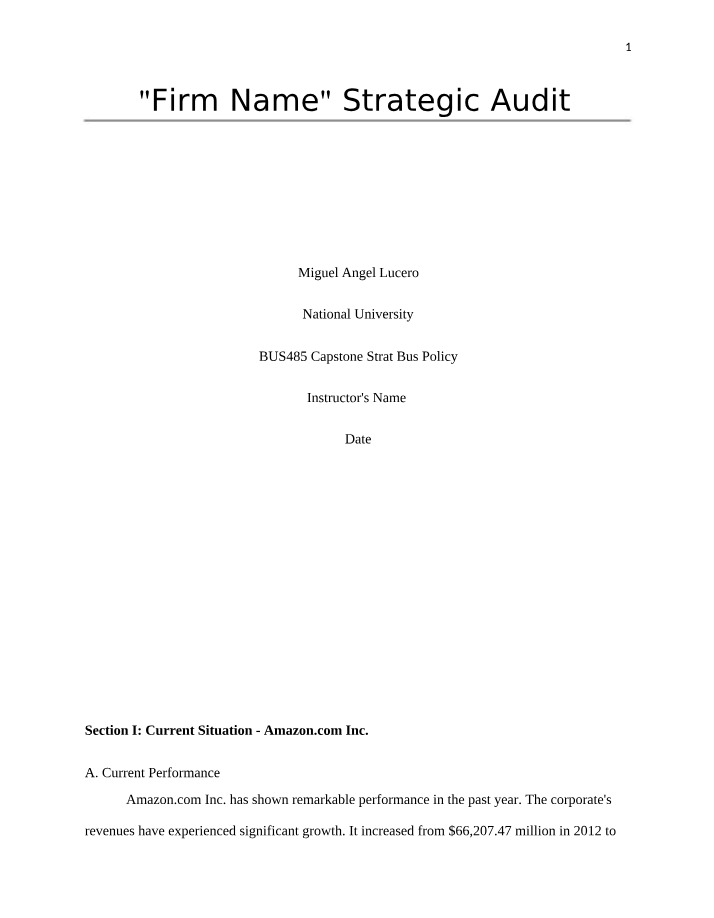 Strategic Audit Document