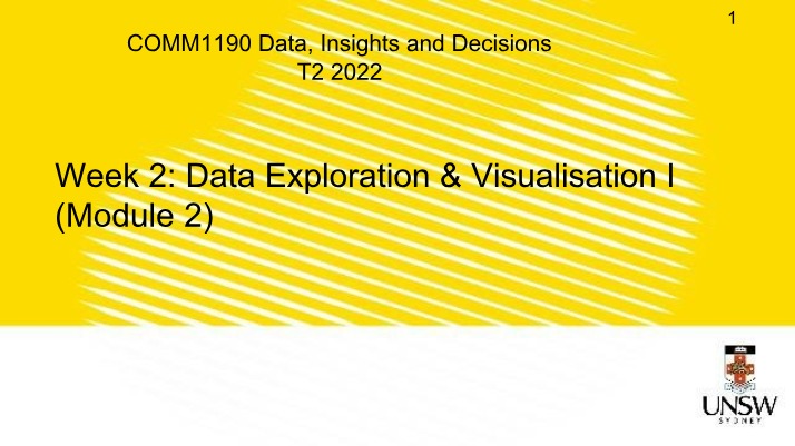 Data Exploration and Visualisation I - Week 2