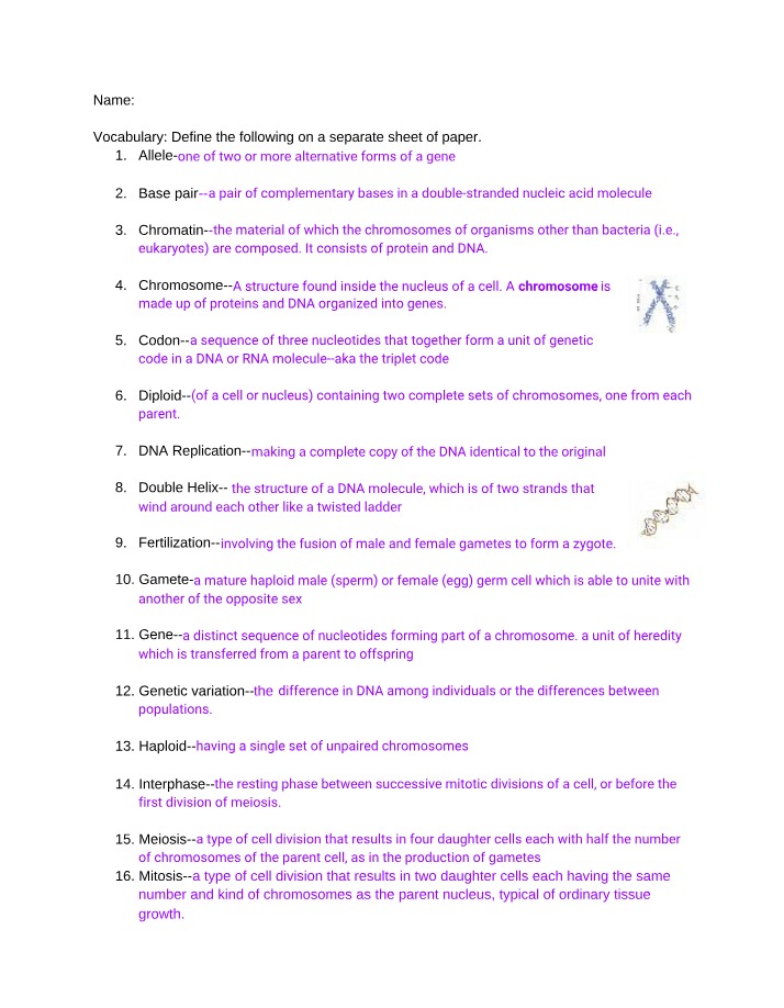 Introduction to Genetics - Concepts and Definitions