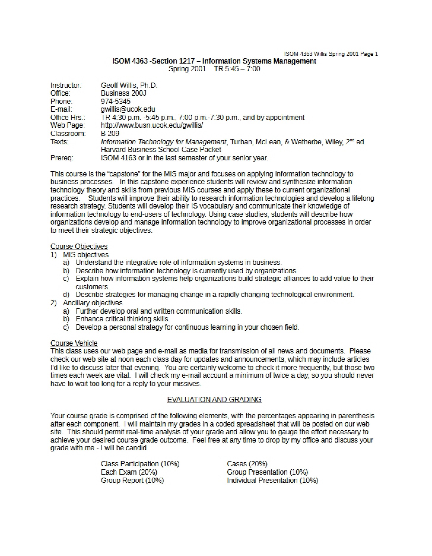 Course Syllabus