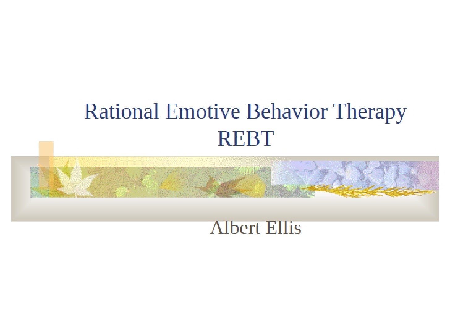 Therapy for Rational Emotive Behavior