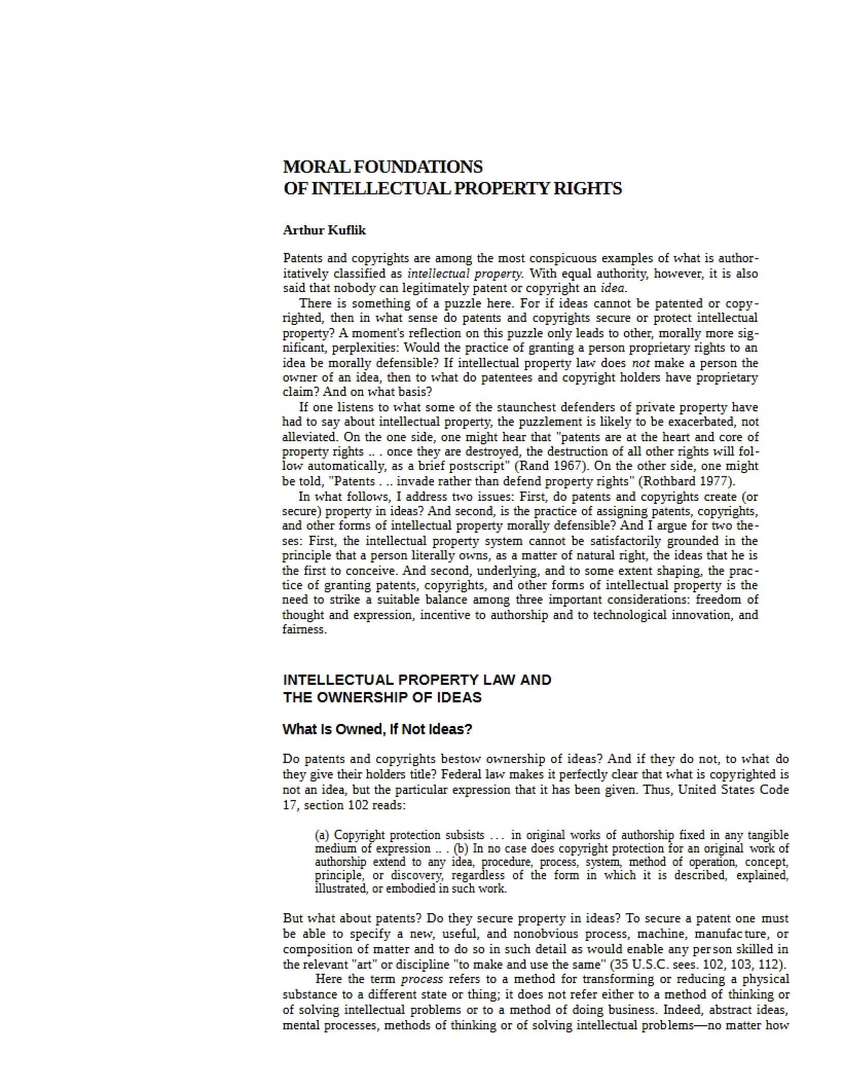 Intellectual Property Rights Moral Foundations