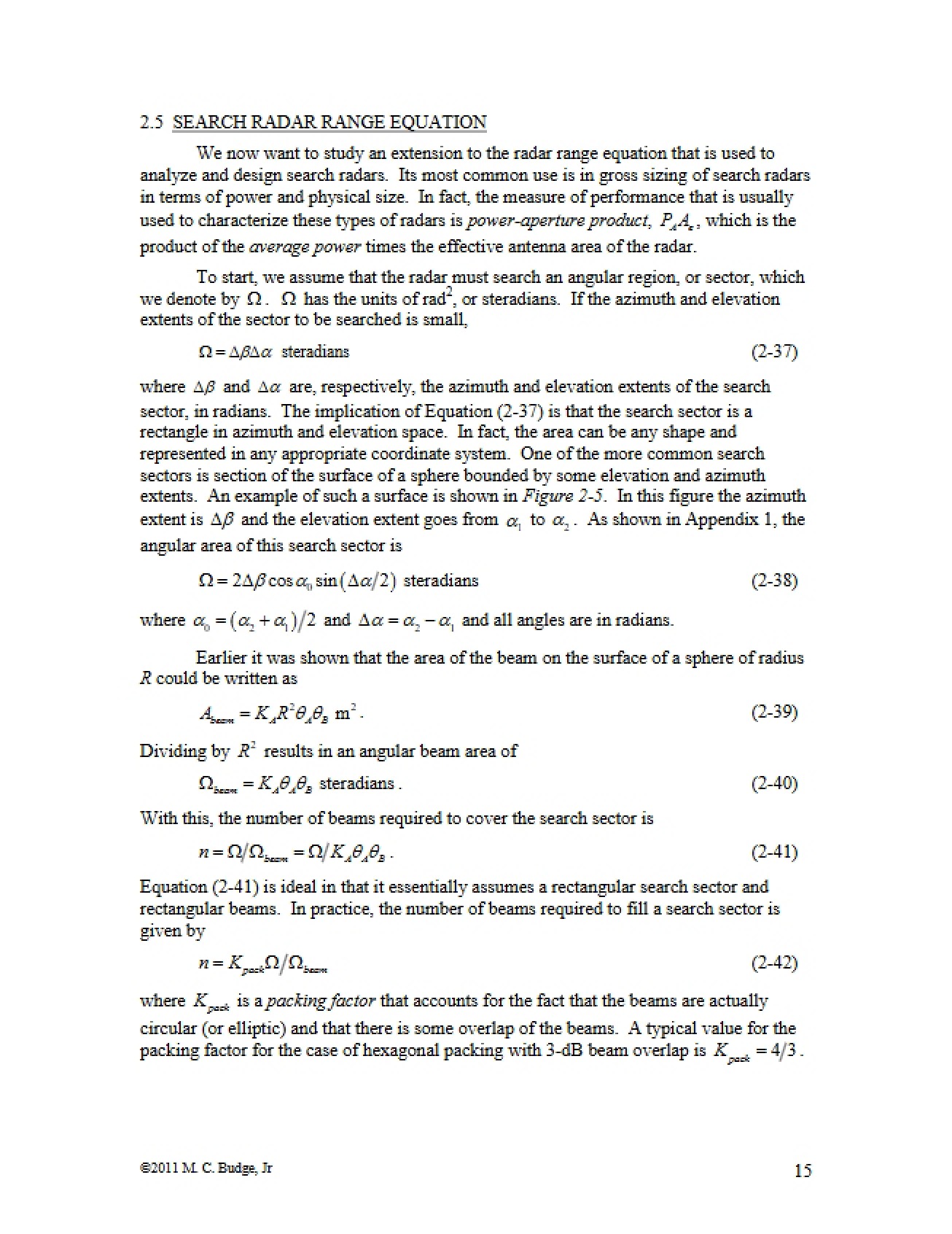 Radar Range Formulas