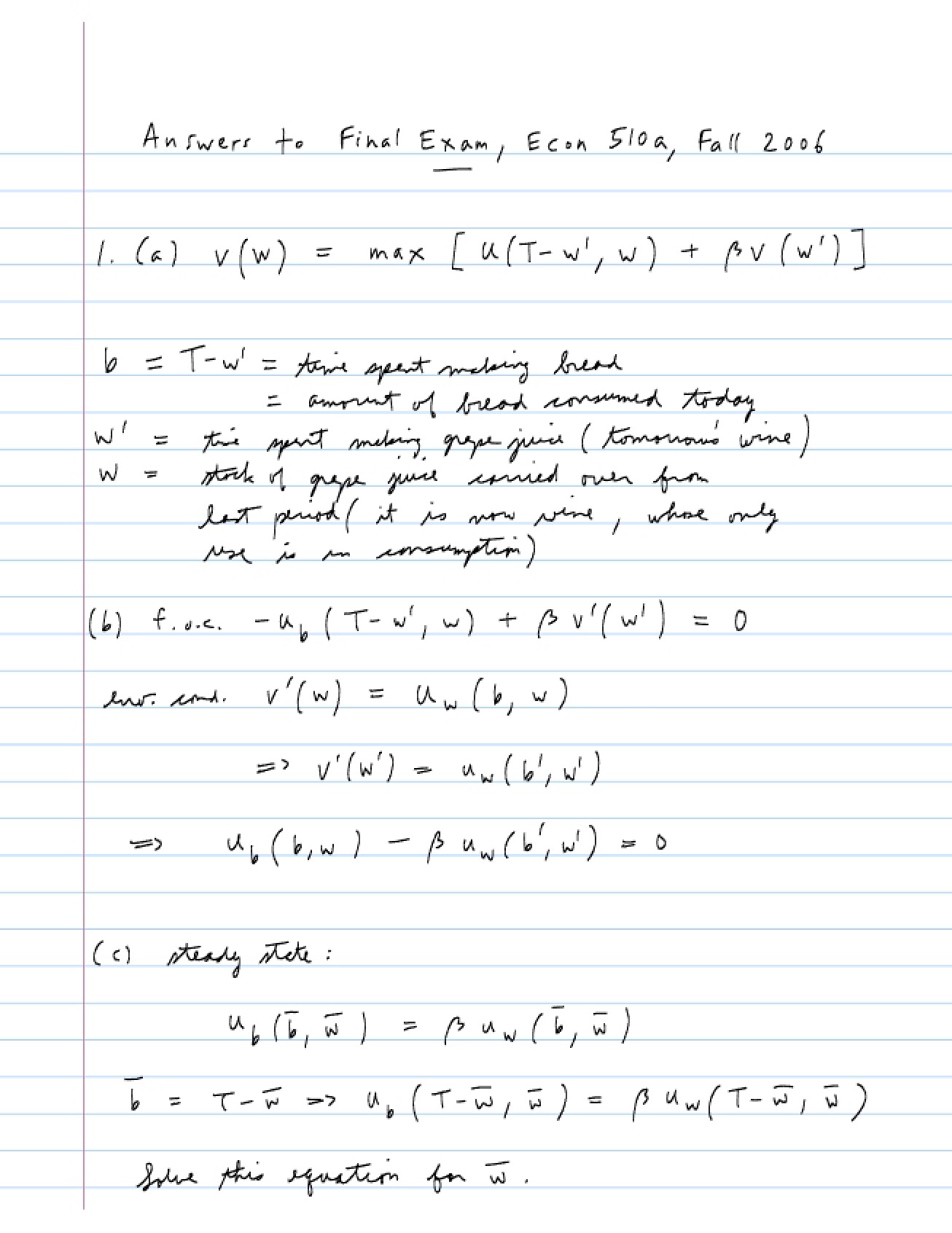 Final Exam Solutions