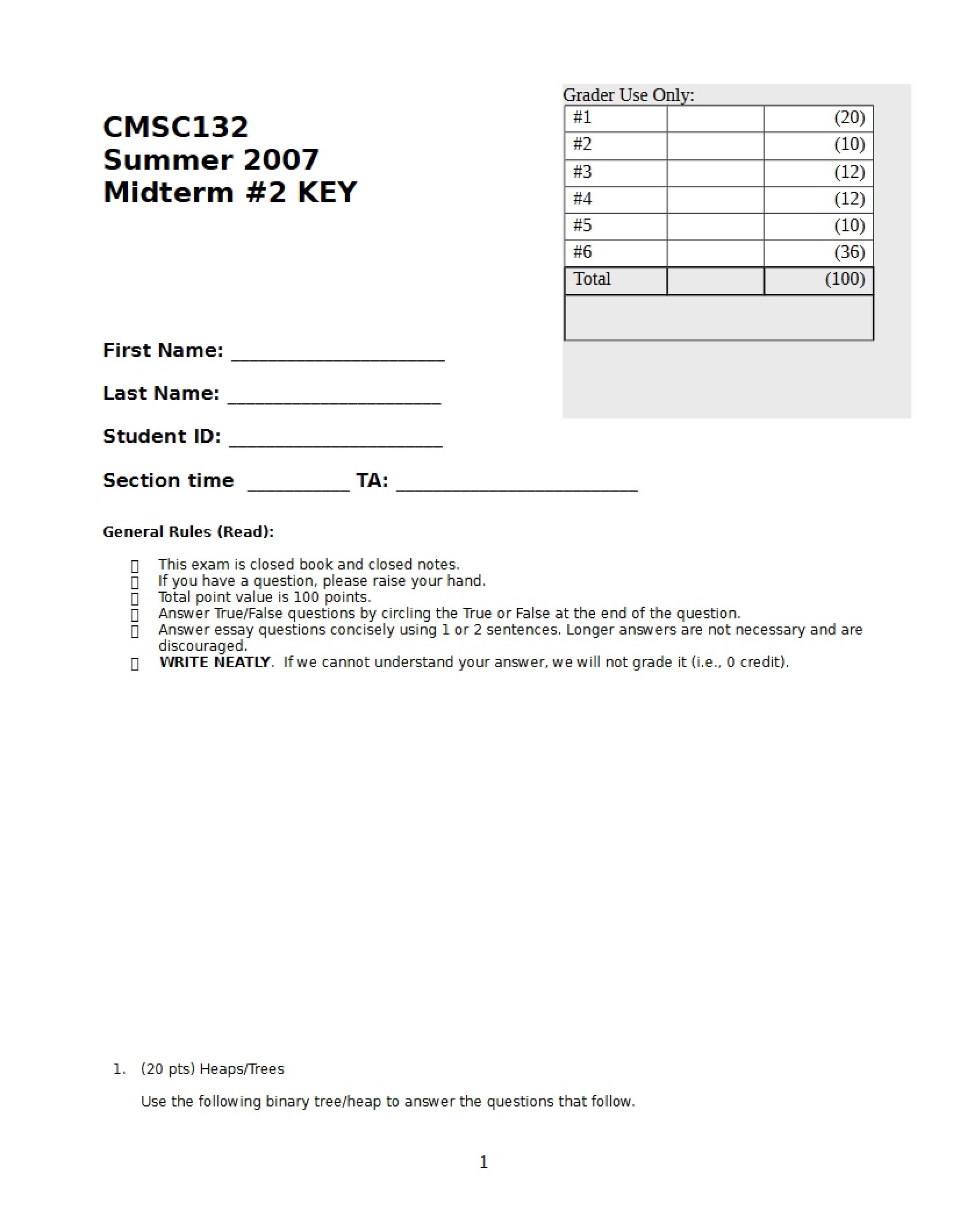 Midterm 2 Solutions