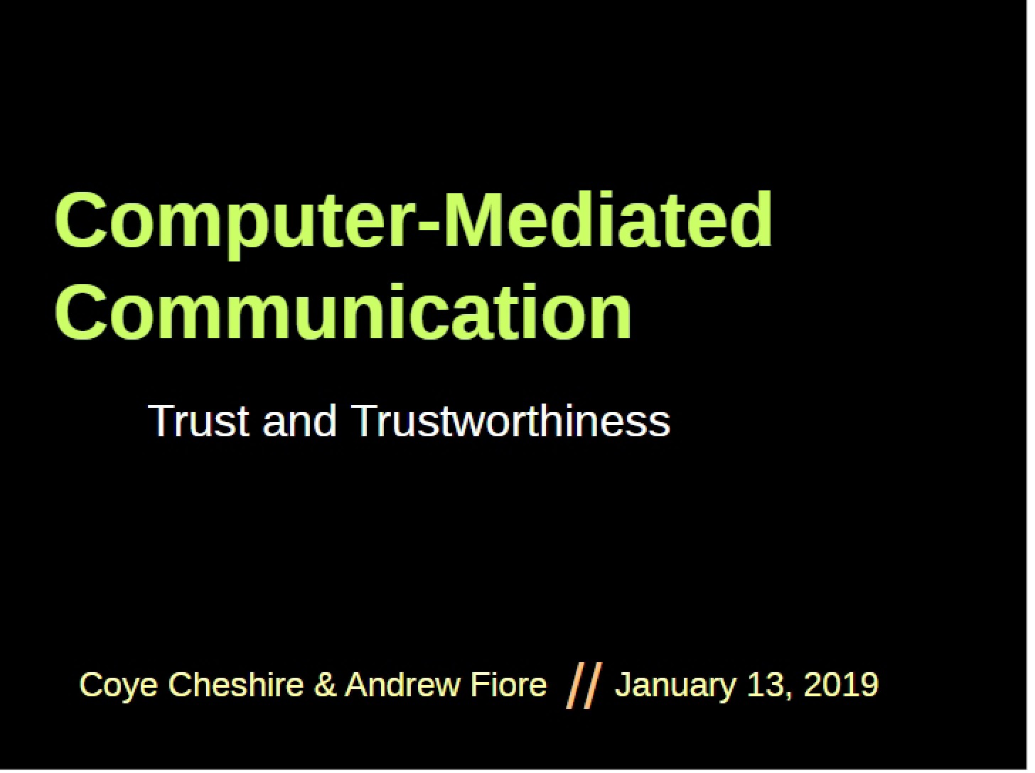 Mediated Communication via Computers