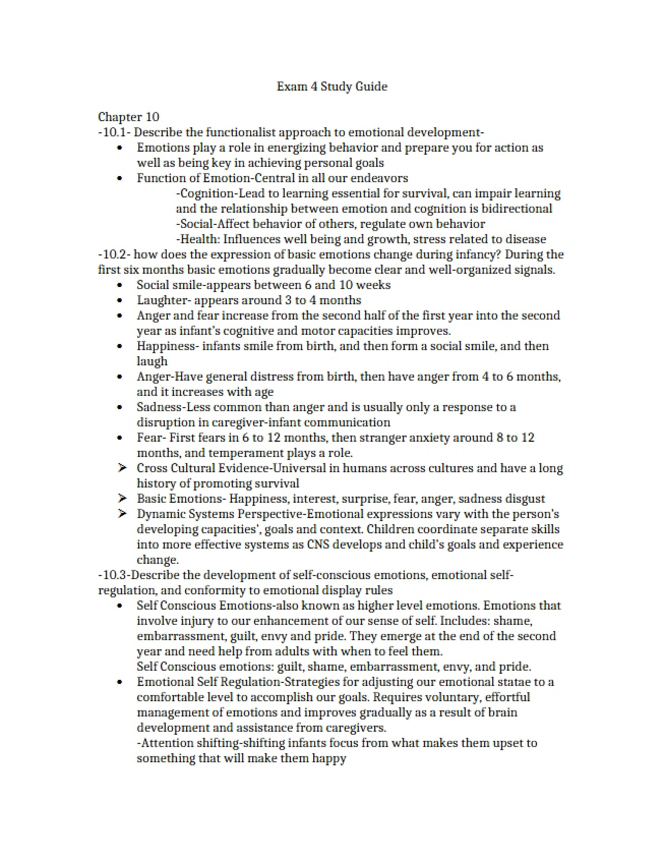 Study Guide for the Fourth Examination