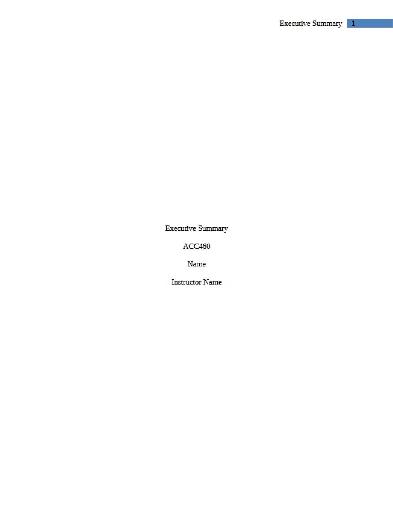 Executive Summary Report