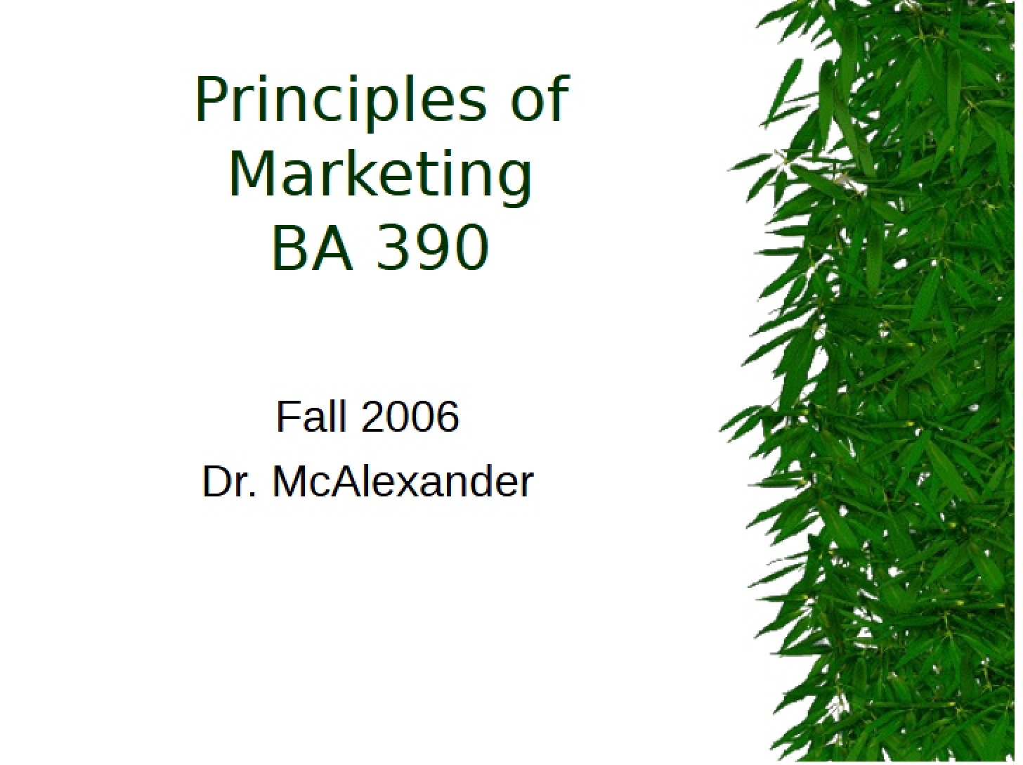 Marketing Principles