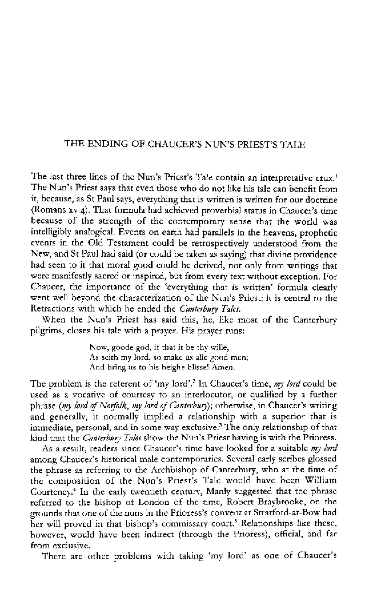 Nun's Priest's Tale Ending (Chaucer)