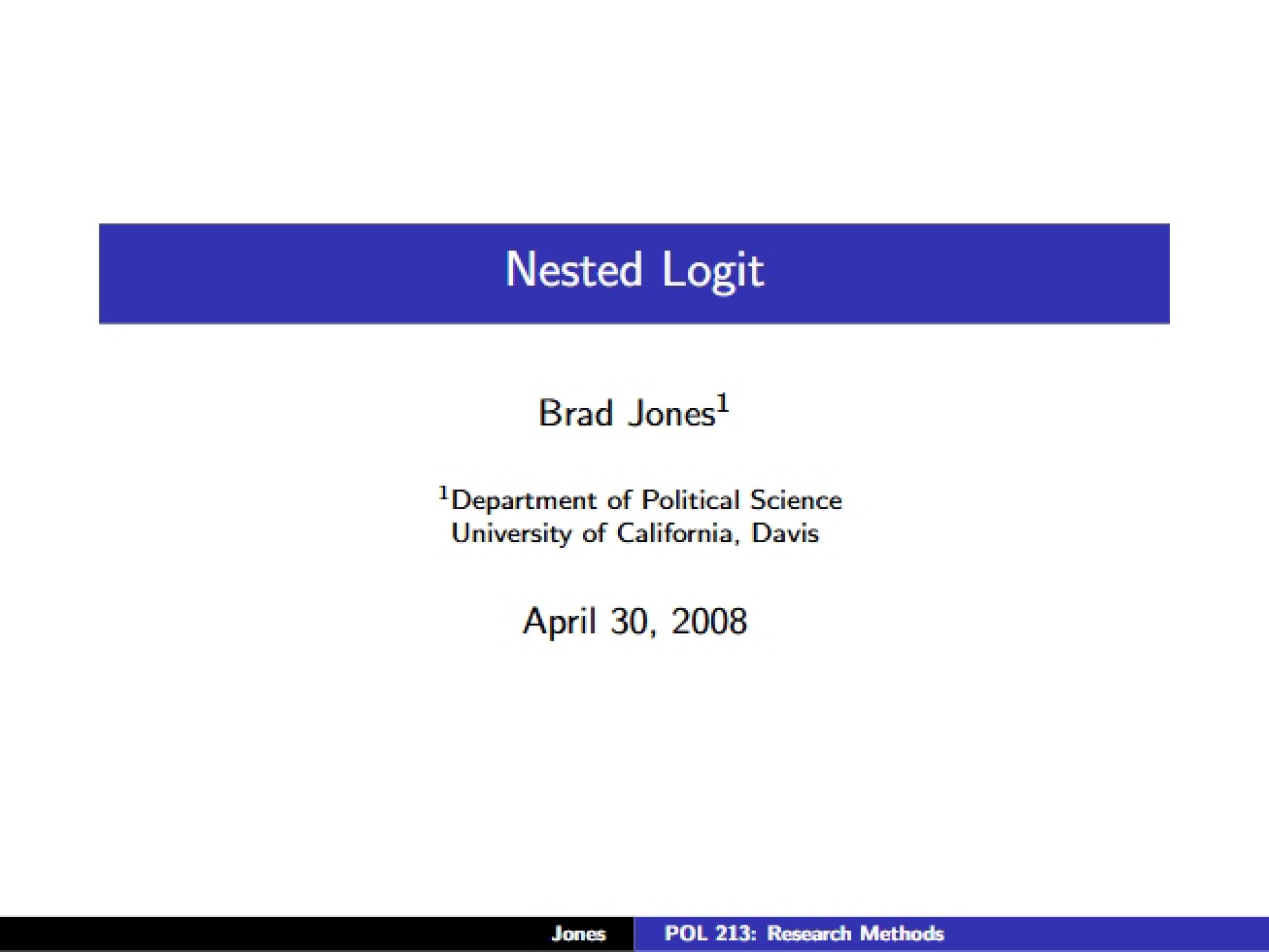 Overview of Nested Logit