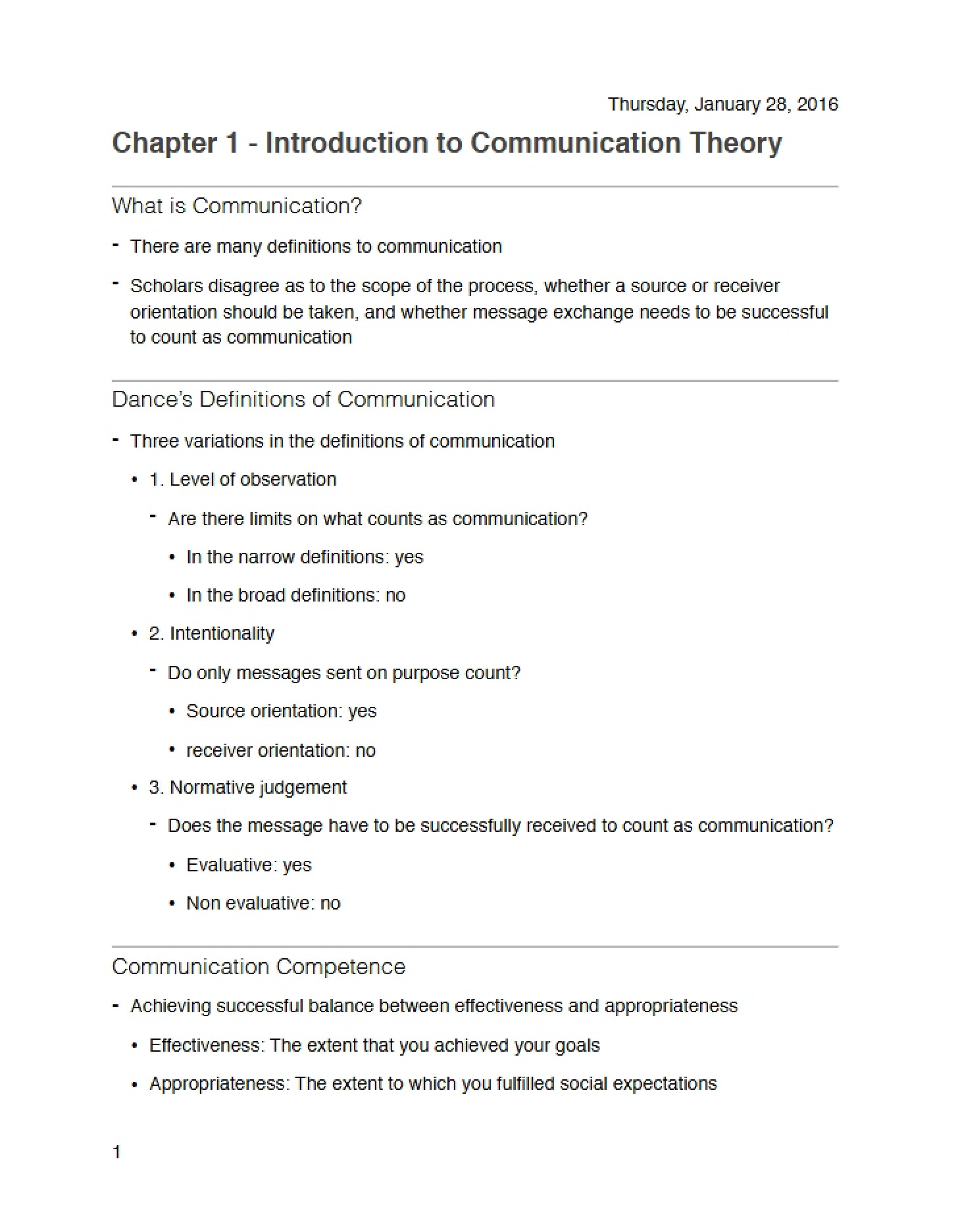 Introduction to Communication Theory (Chapter 1)