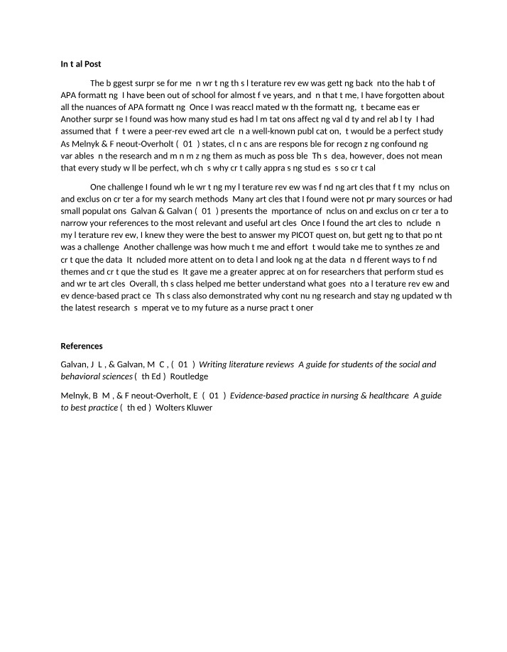 Writing a Literature Review - Challenges and Surprises