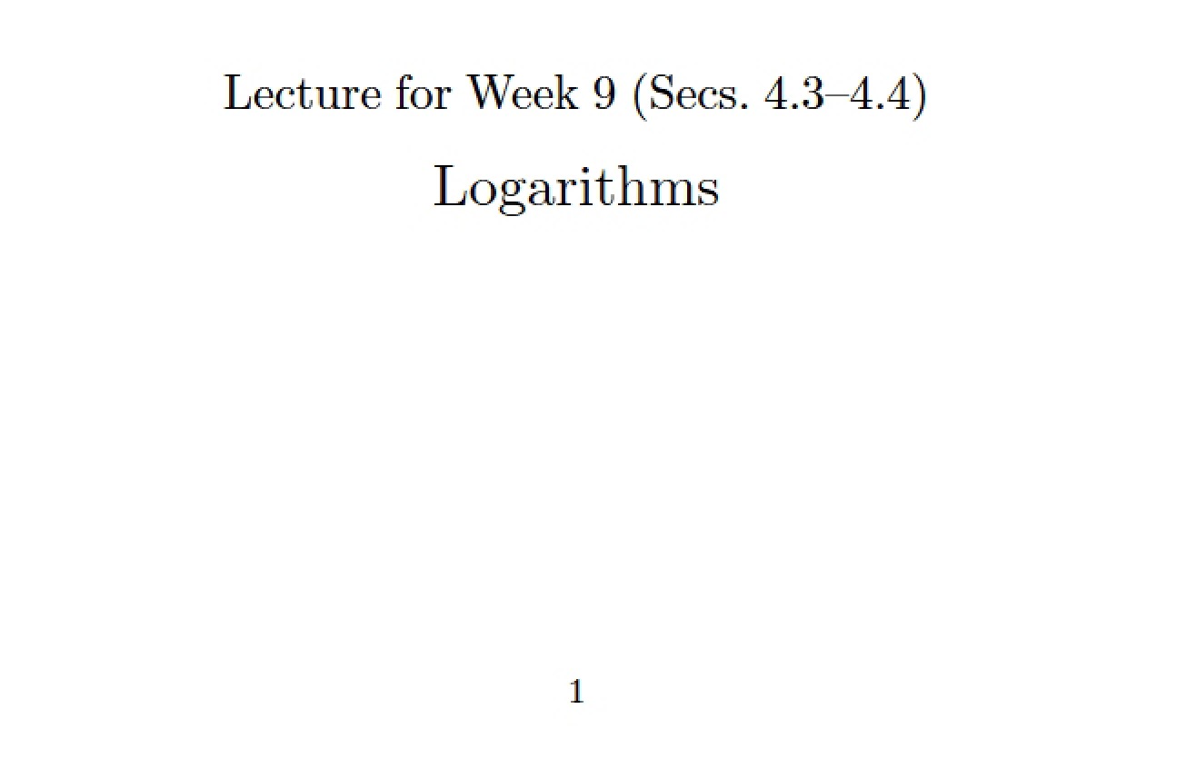 Lecture Content for Sections 4.3 and 4.4