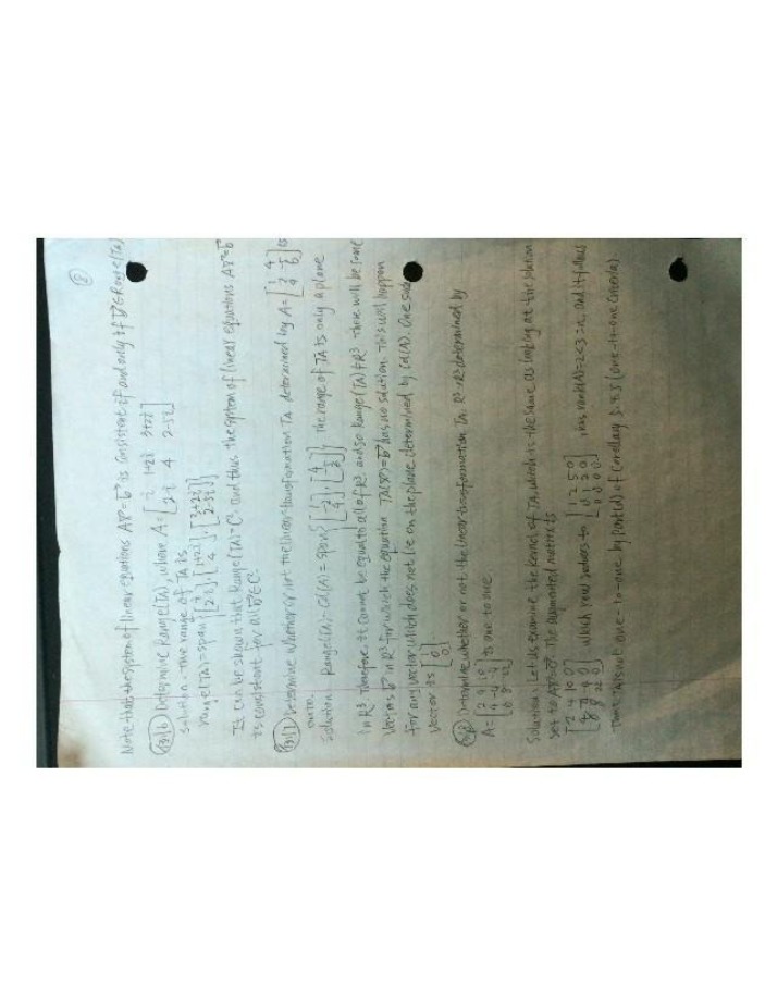Consistency of Linear Equations and the Range of Linear Transformation TA