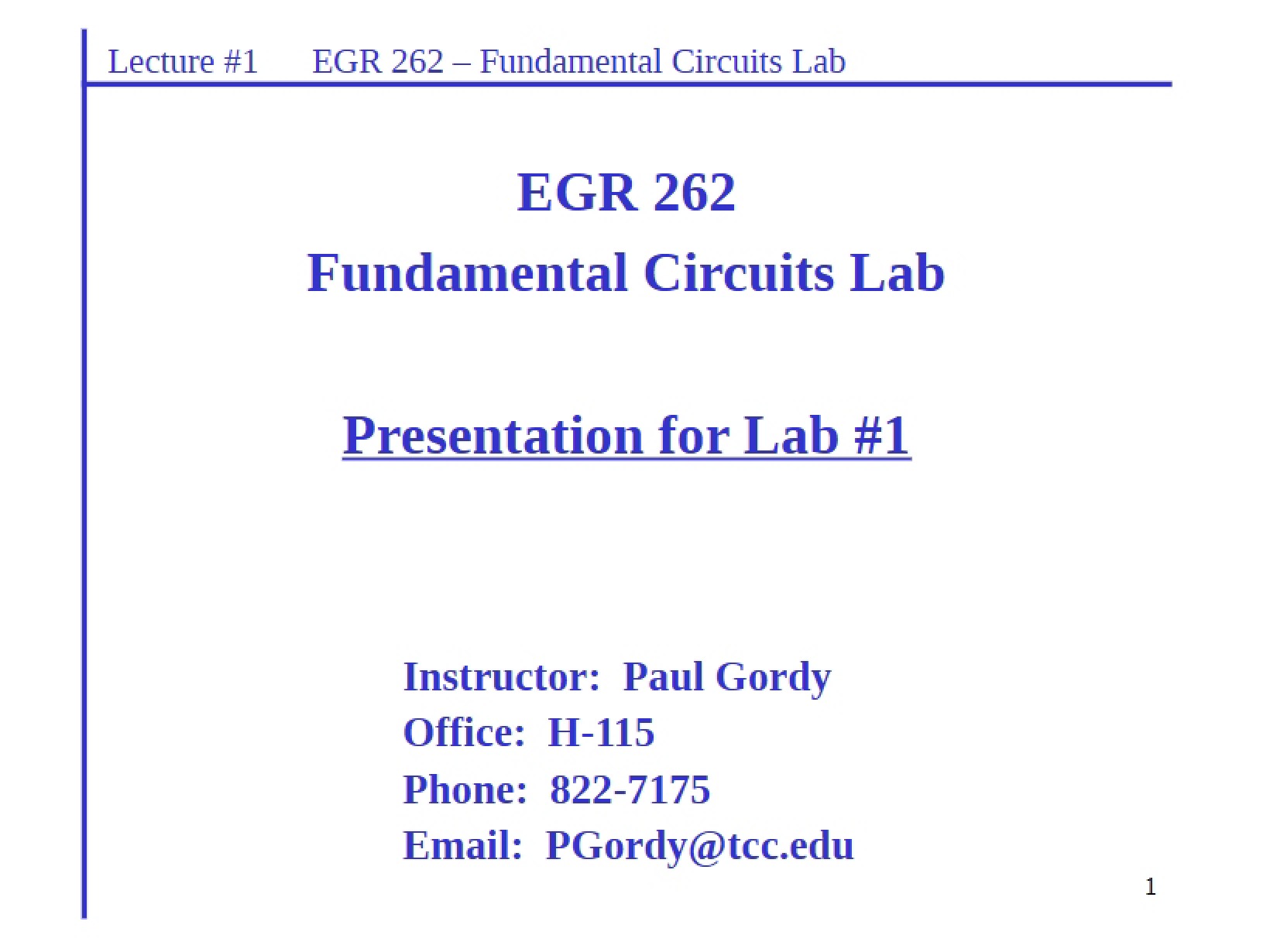 Fundamental Circuits Lab Notes