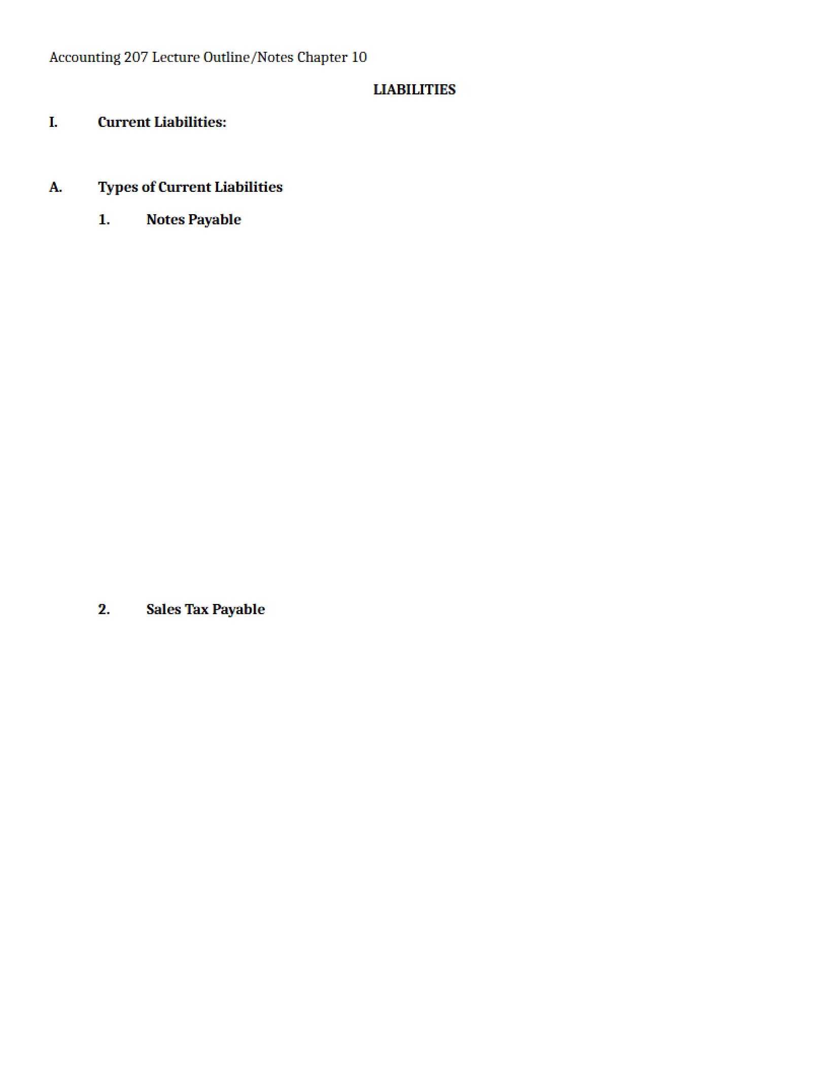 Chapter Ten Accounting
