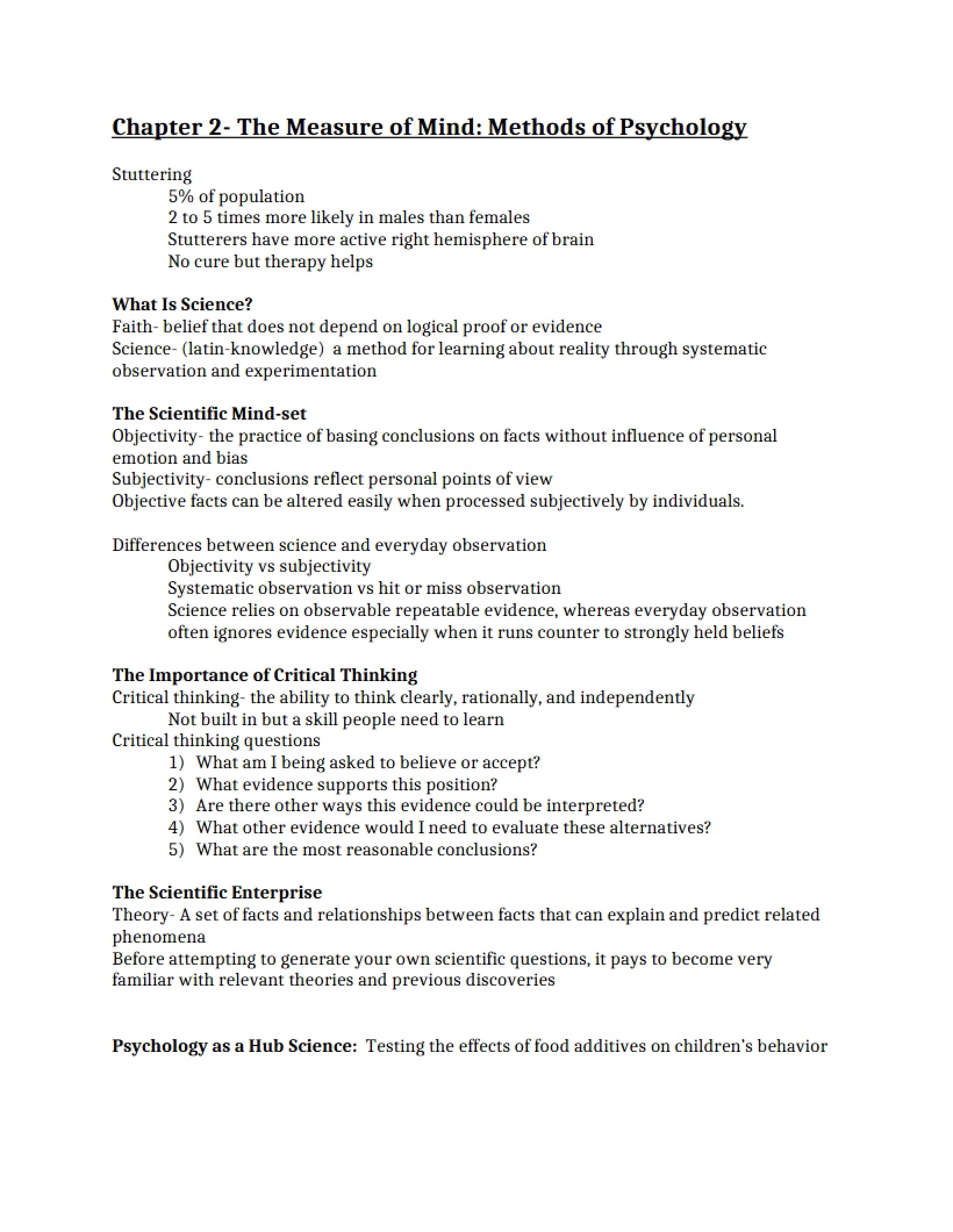 Mind Measurement Chapter 2