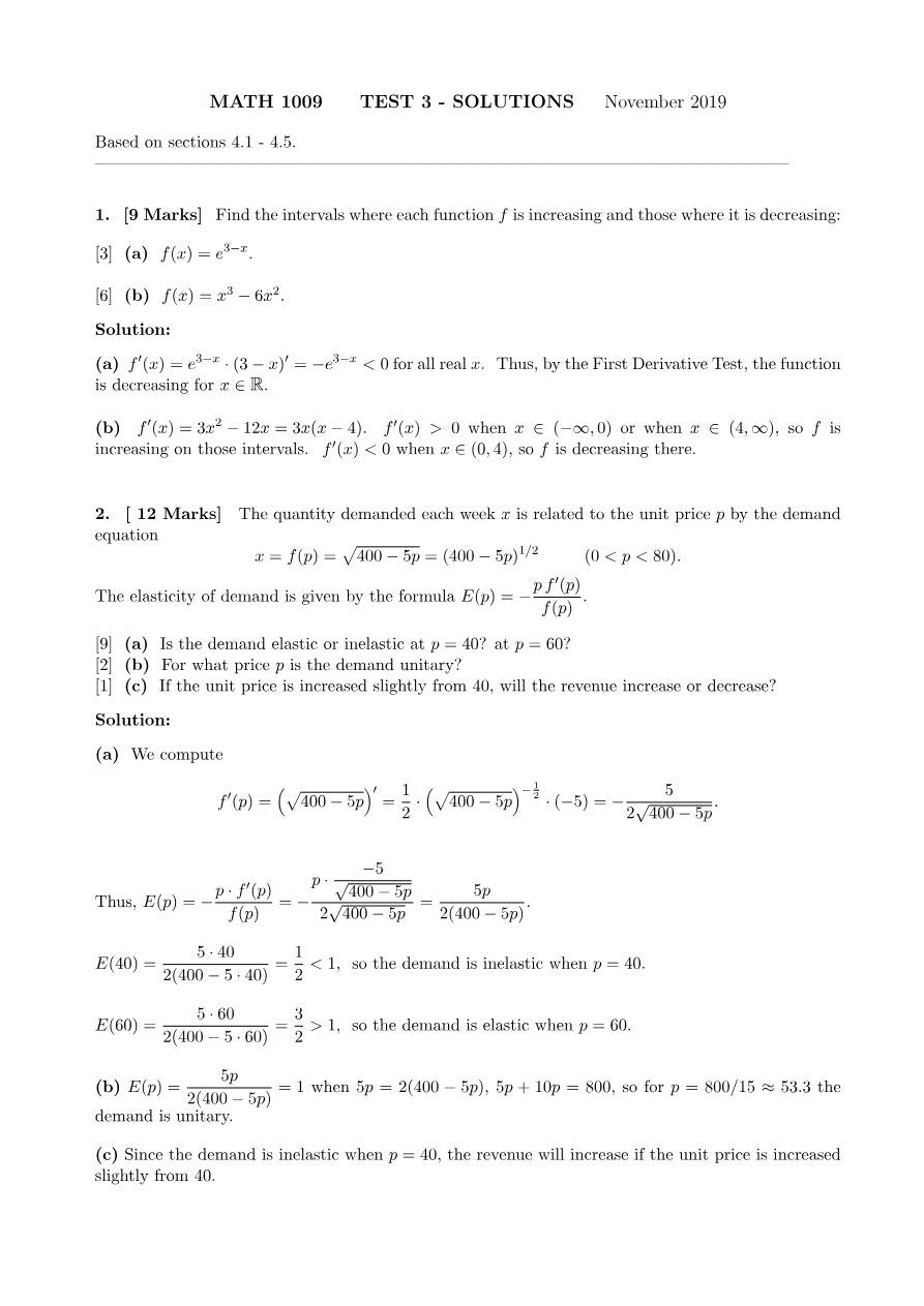MATH 1004 Calculus Notes C