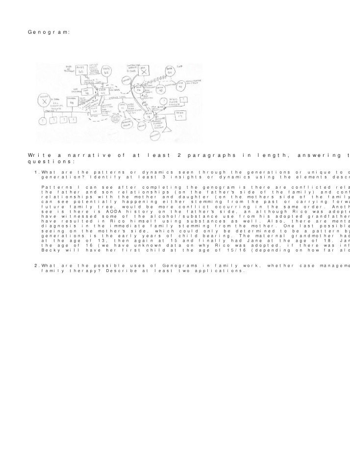 Genogram Applications and Analysis for HUMS 340