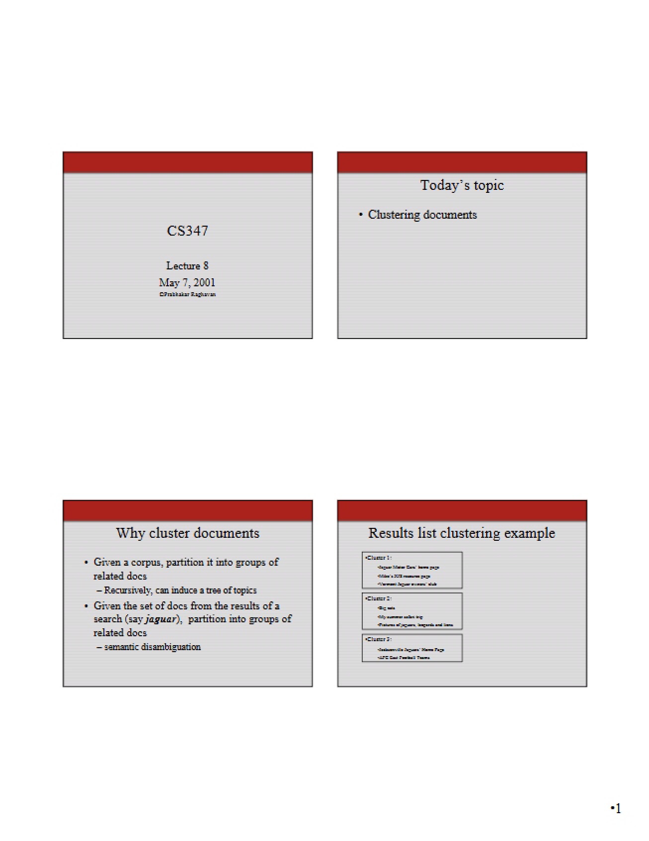 Lecture Notes for CS 347