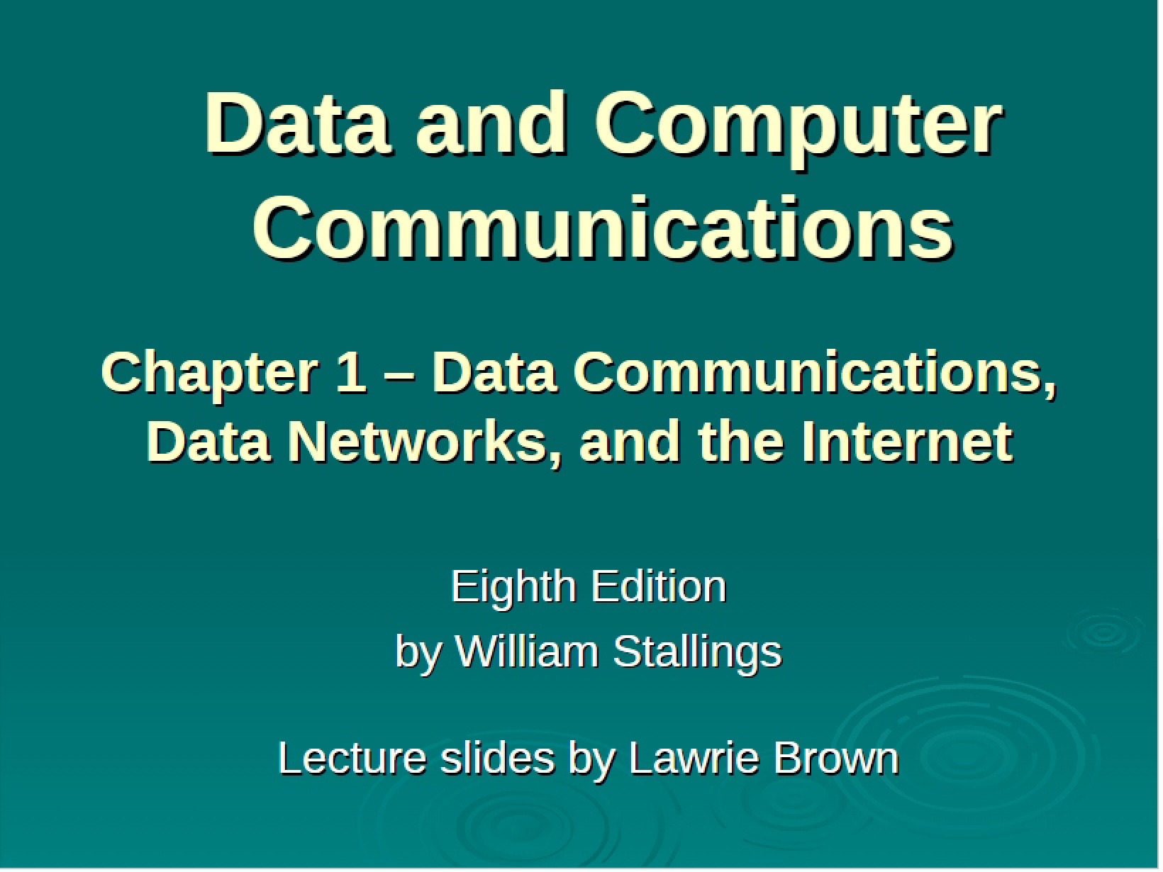 Internet, Data Networks, and Data Communications