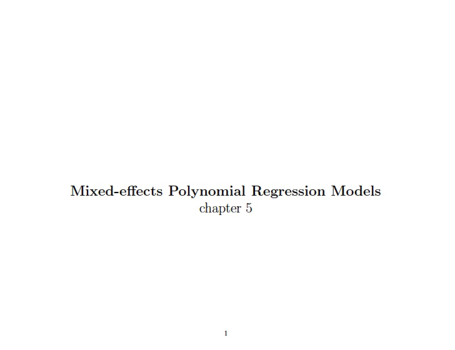 Polynomial Regression Models with Mixed-Effects