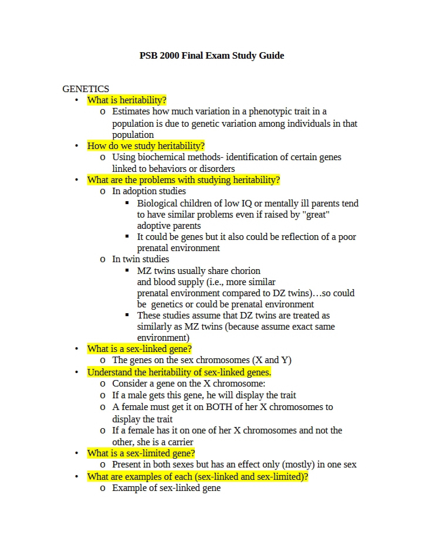 Guide for Final