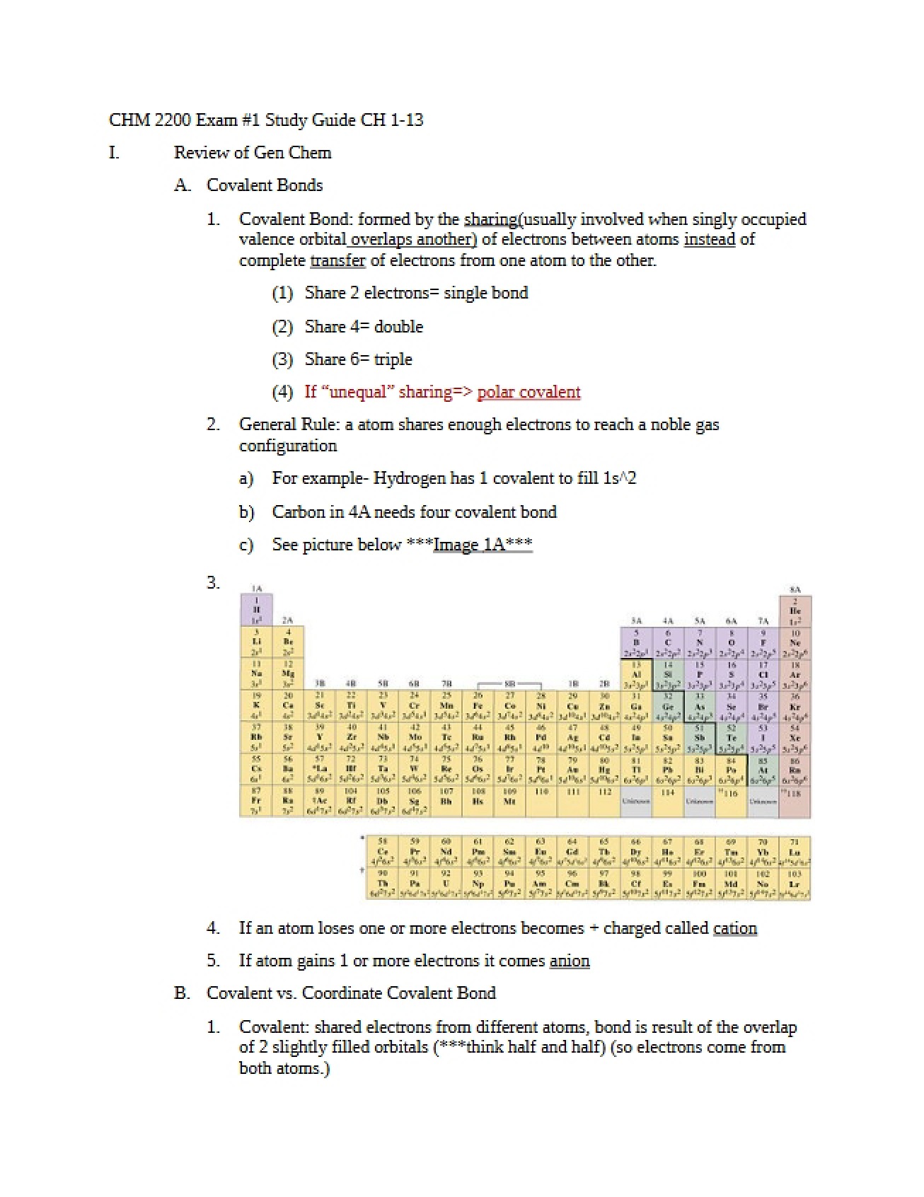 Organic Chemistry Survey First Exam Materials