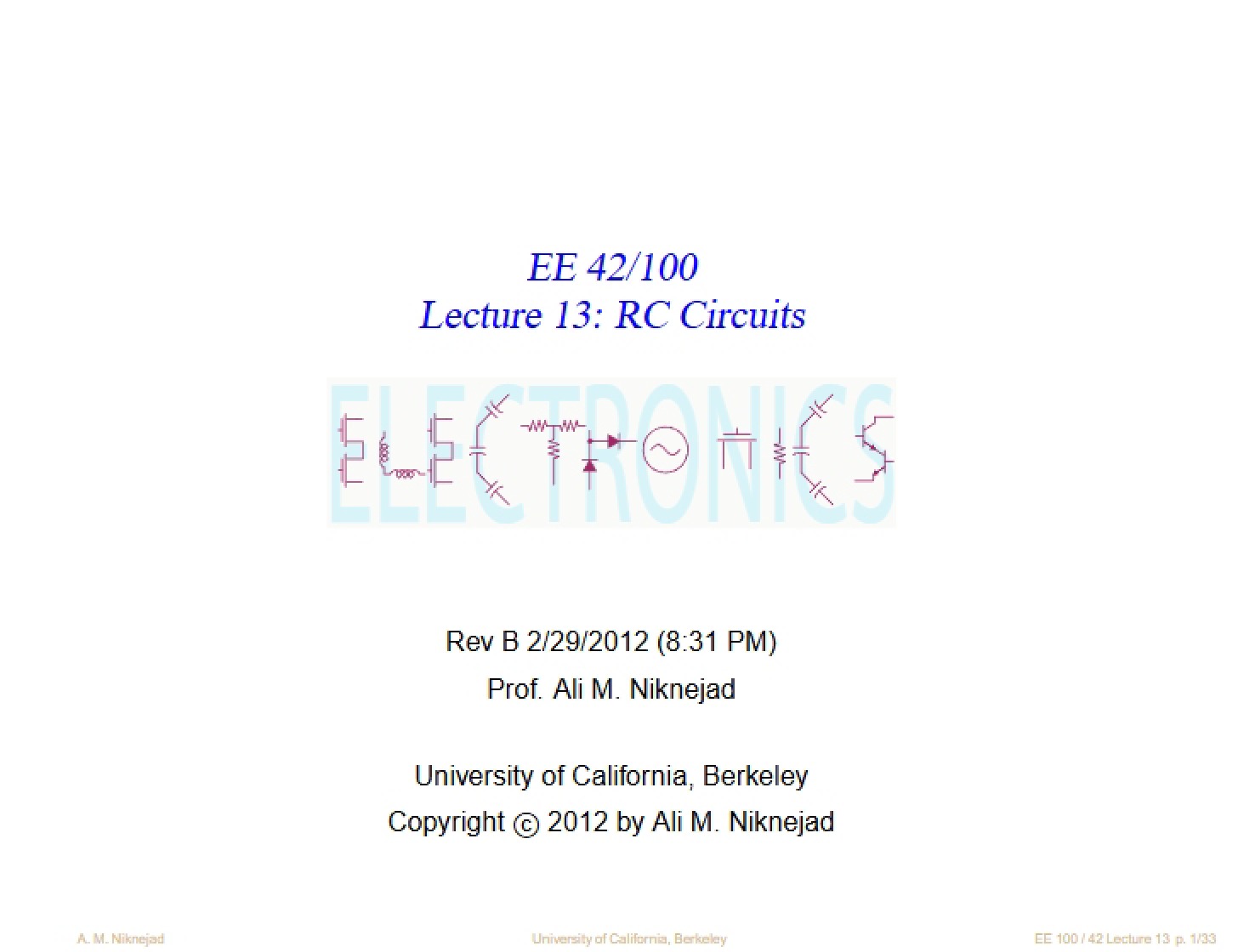 RC Circuits (Lecture 13)