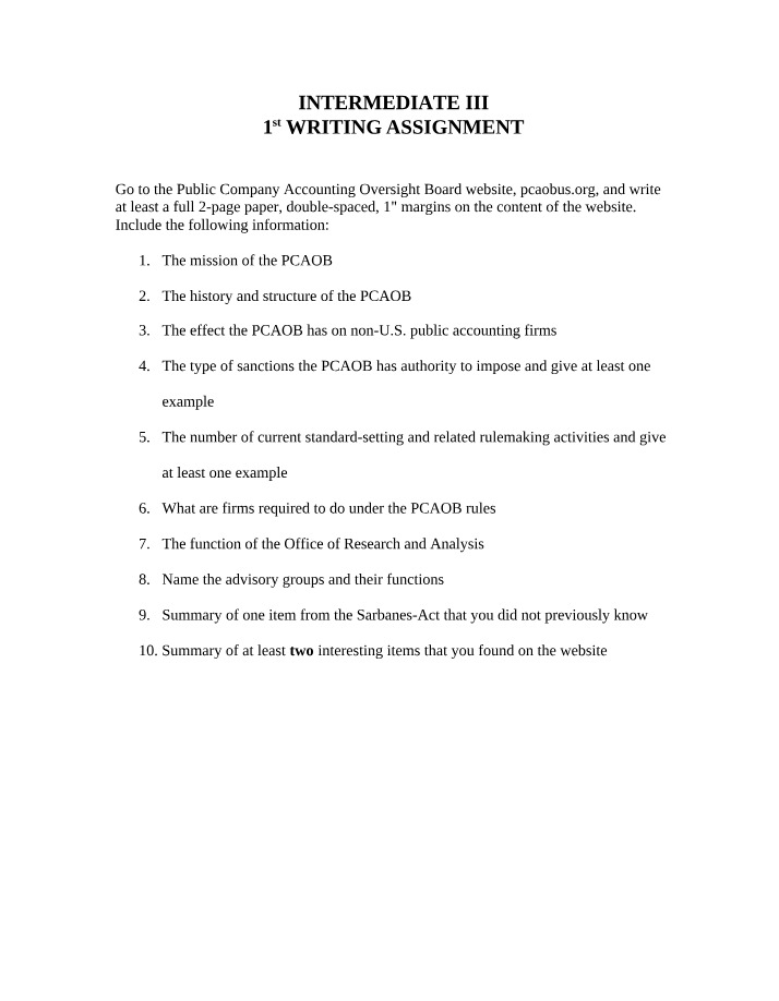 Writing Assignment 1
