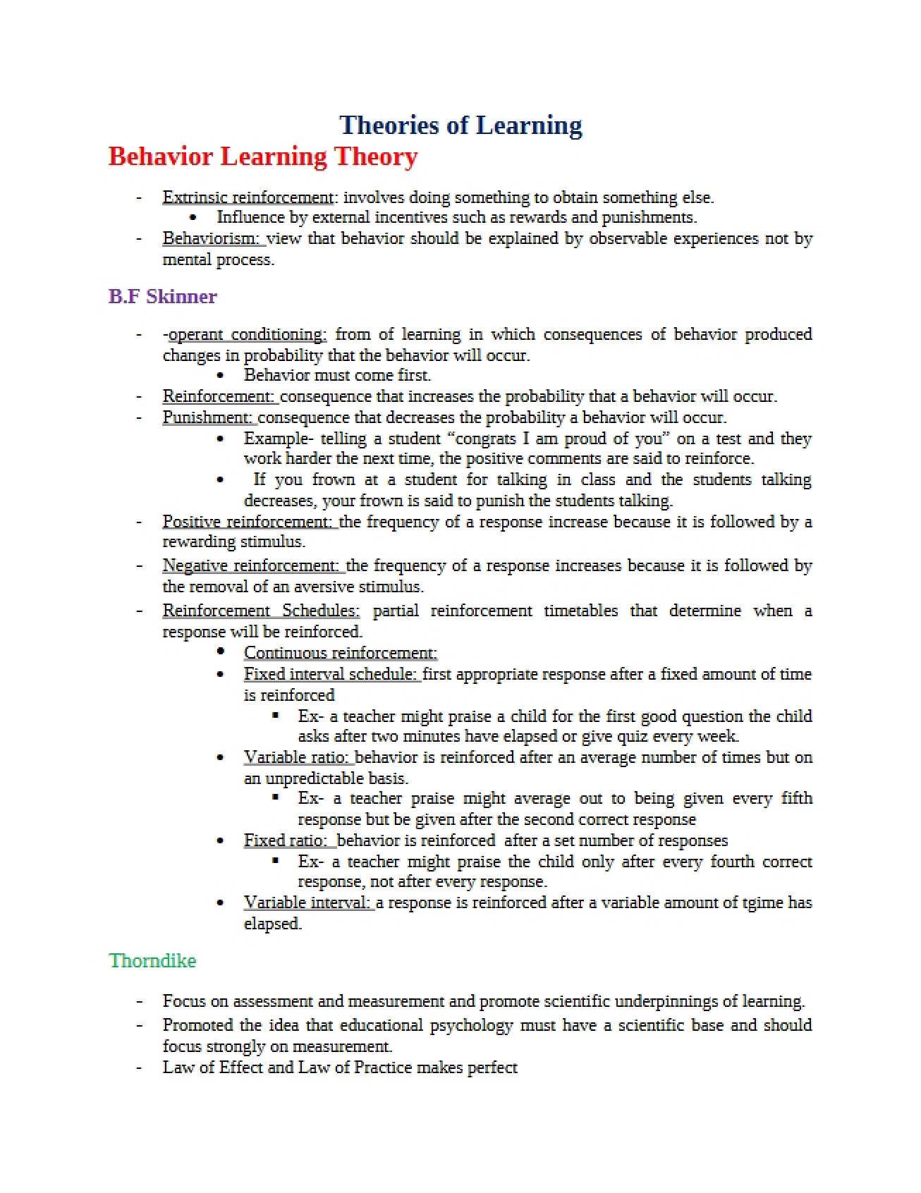 Learning Theories