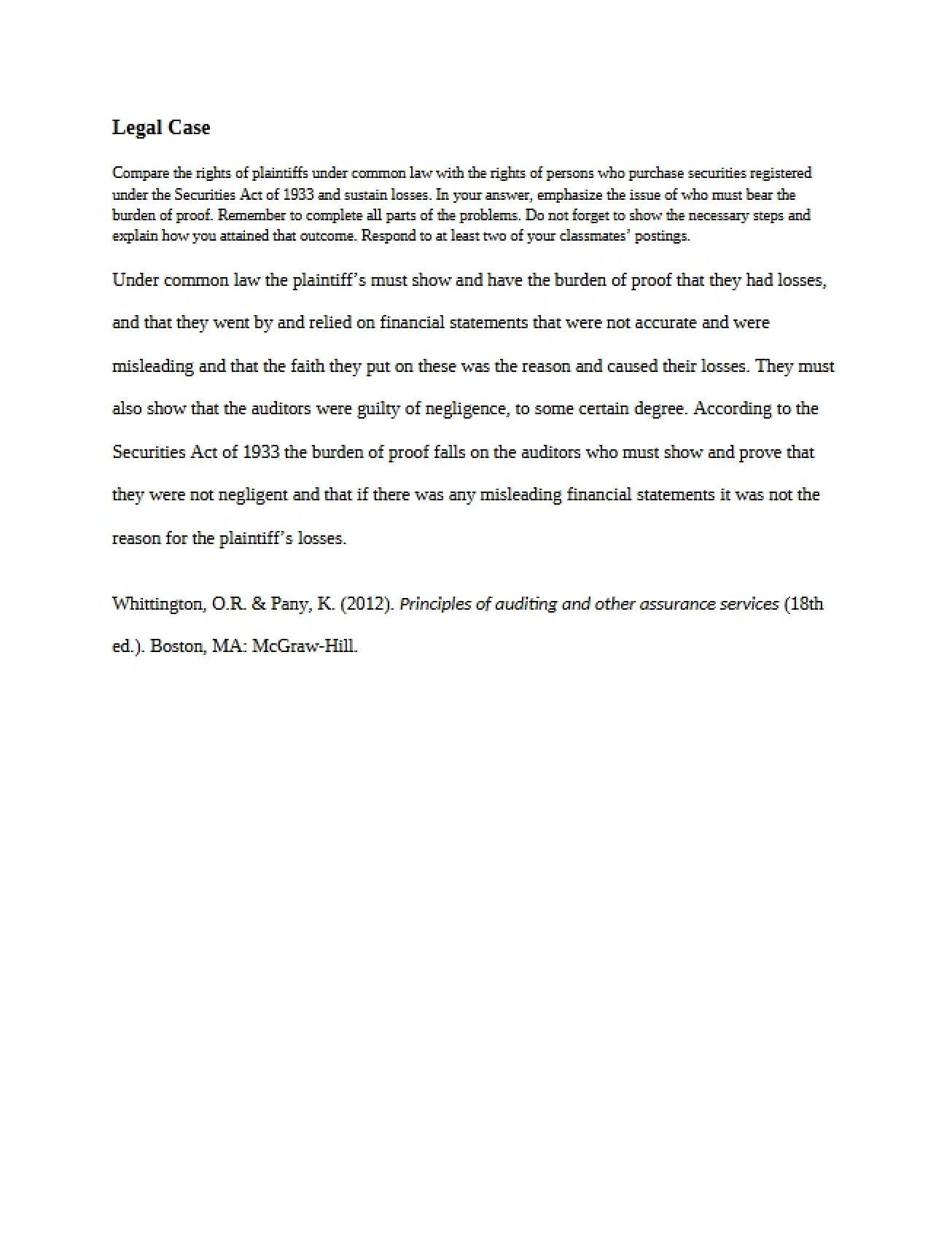 Case Involving Law