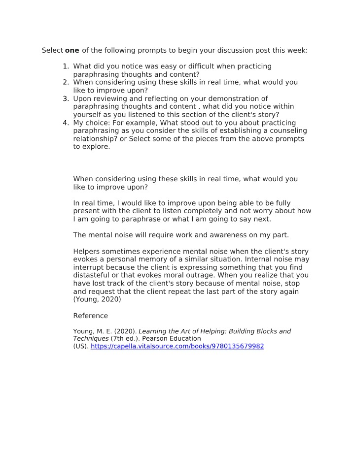 Overcoming Mental Noise in Real-Time Paraphrasing