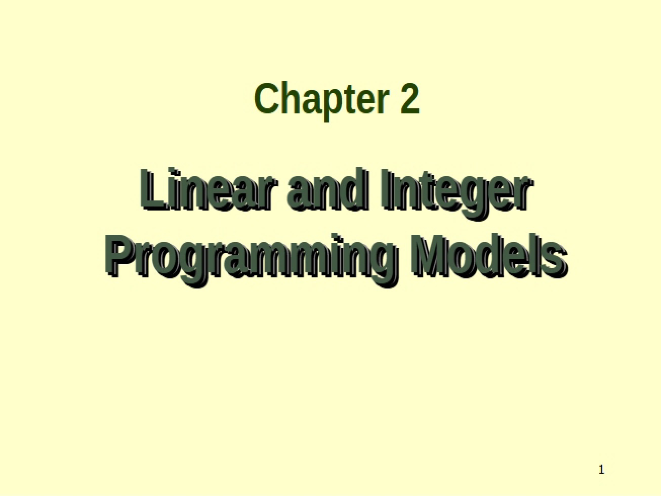 LPILP Models Chapter Two