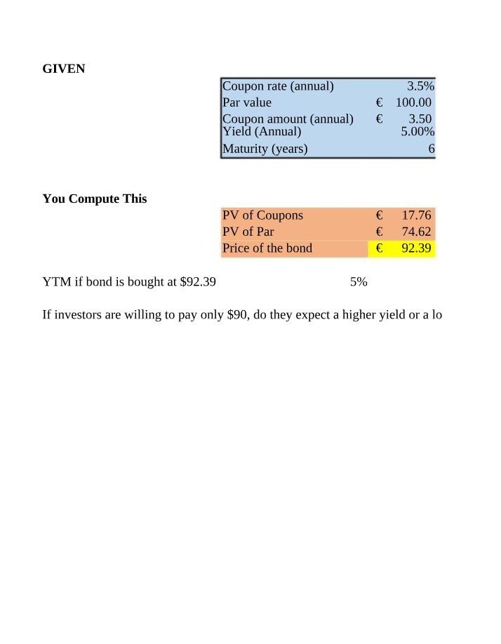 Yield and Bond Valuation Analysis