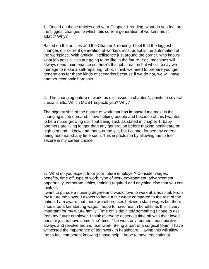Workplace Preparation for the Current Generation of Workers