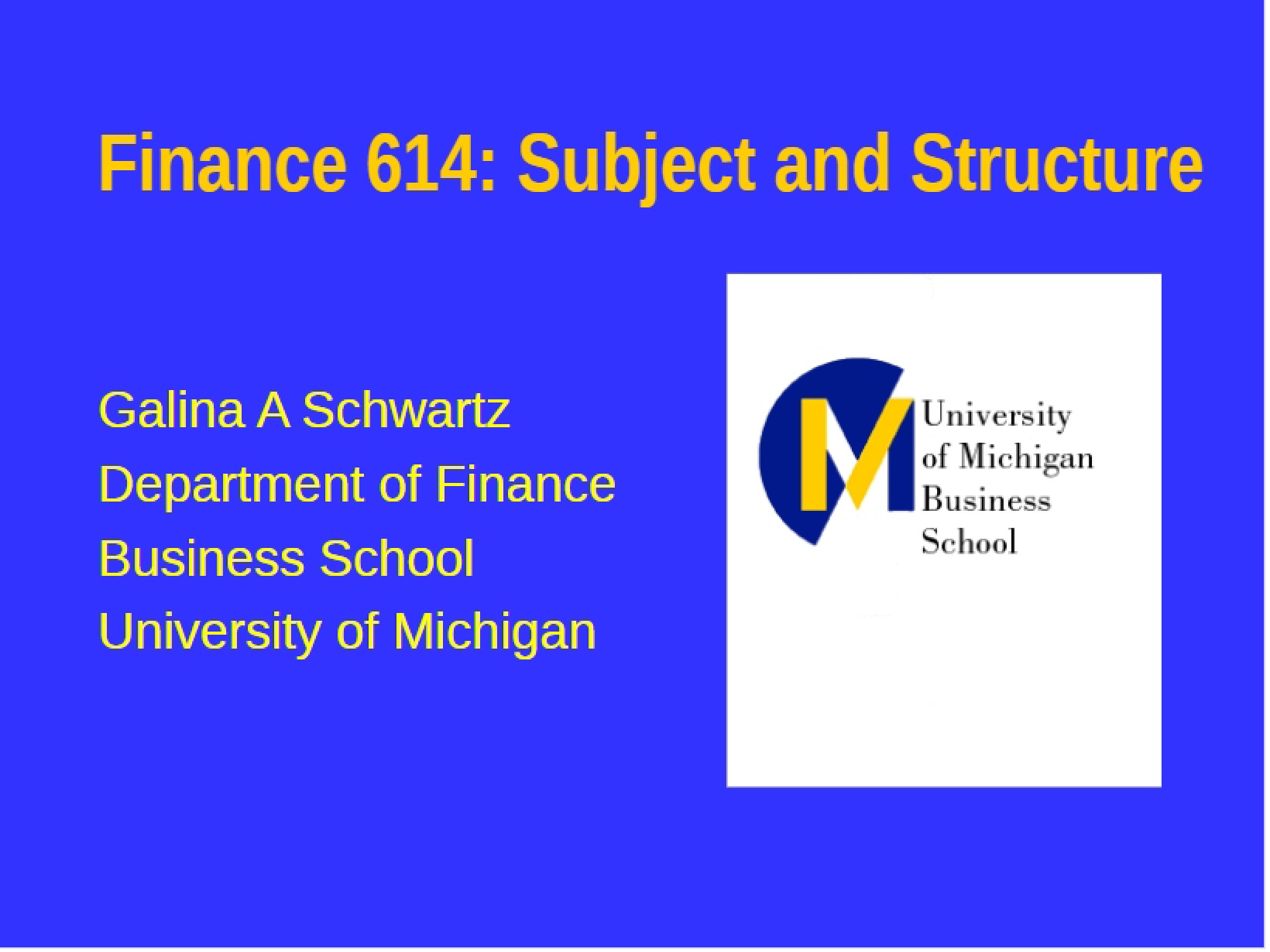 Structure and Subject