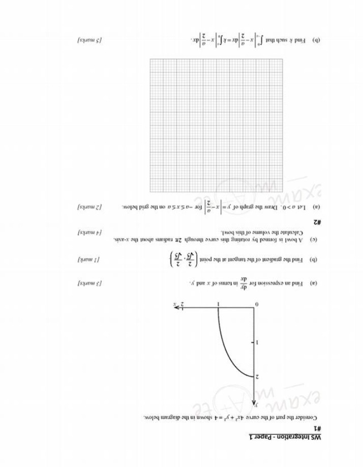 Integration Worksheet - Paper 1