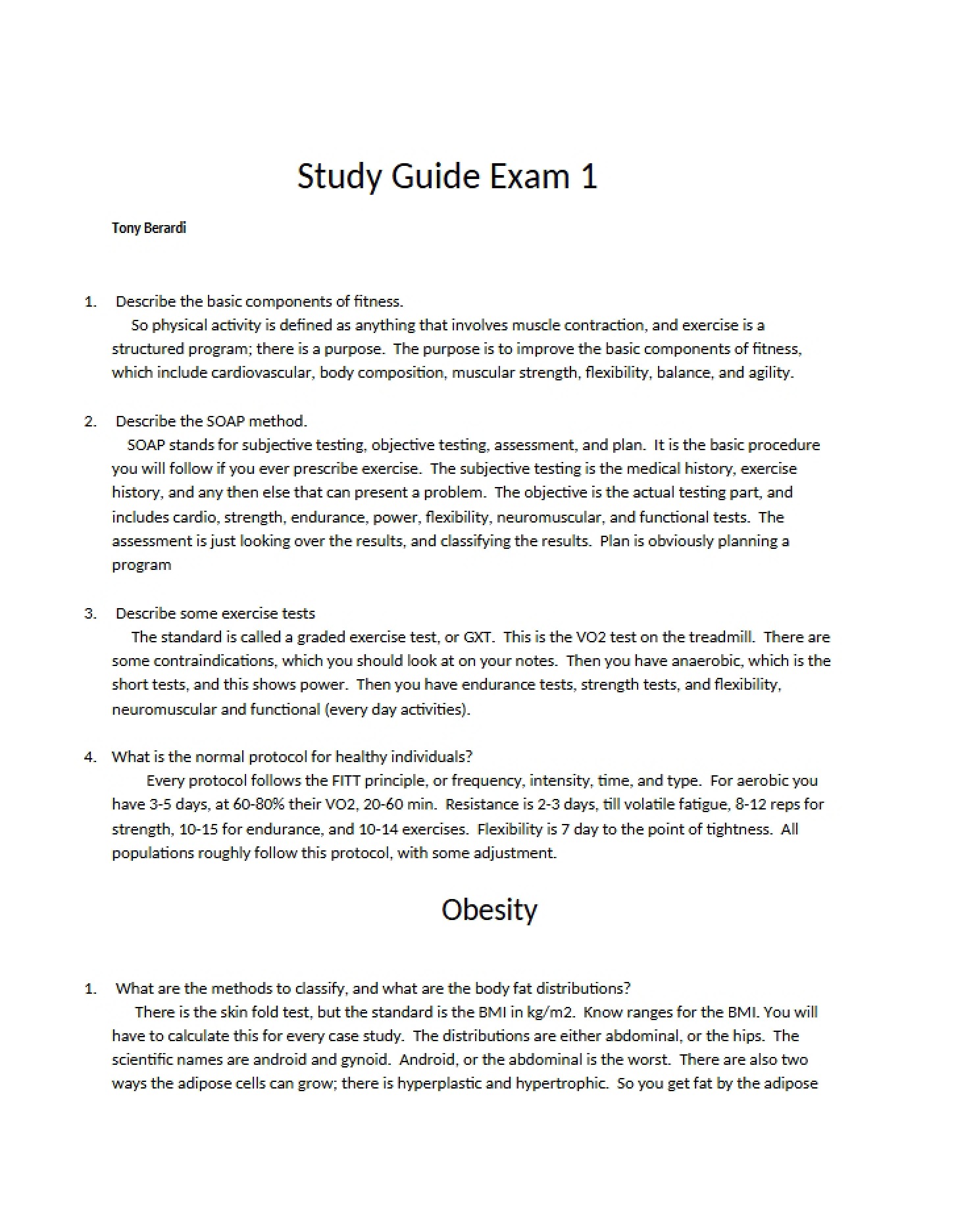 Exam 1 Guide