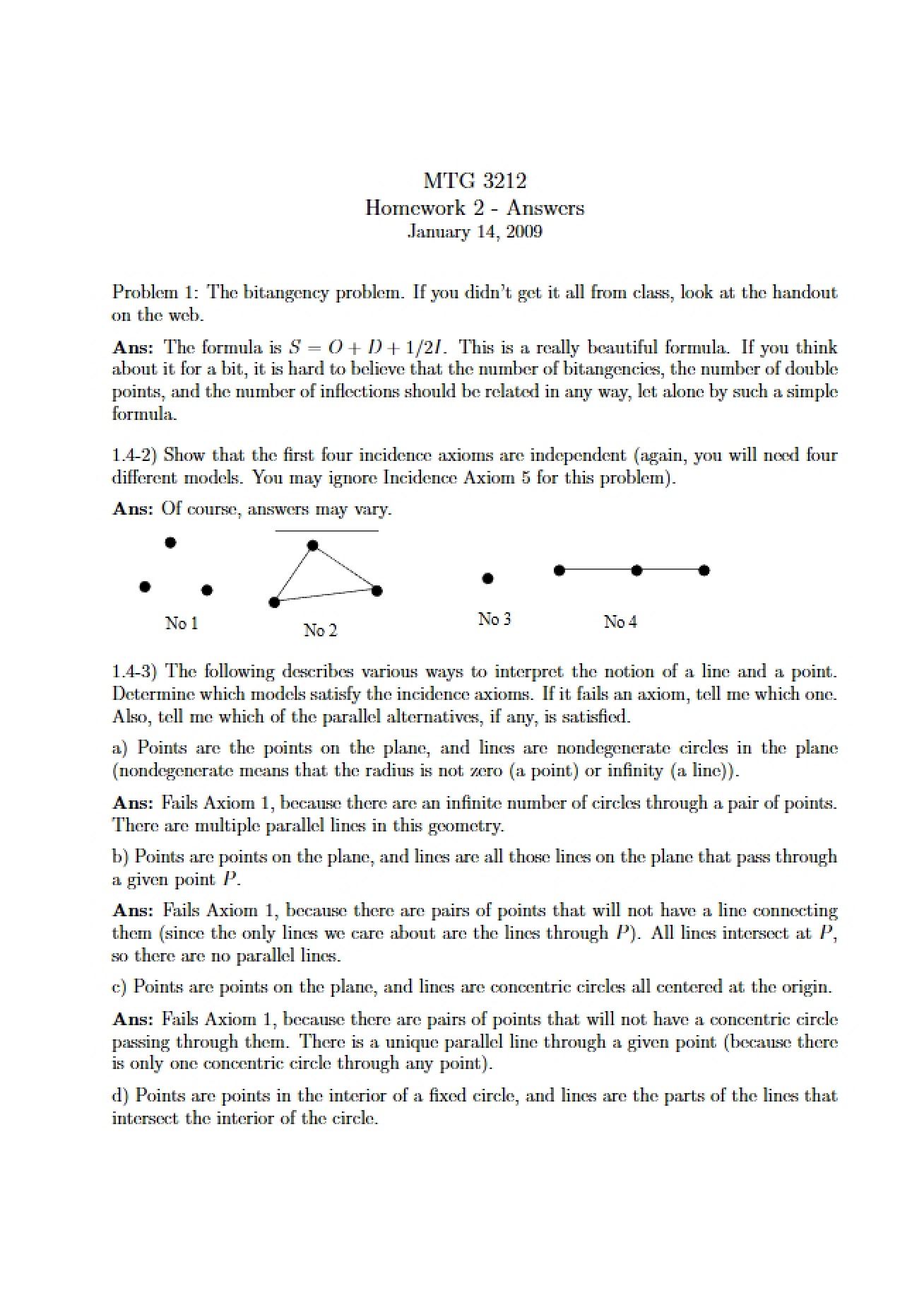 Modern Geometry Homework