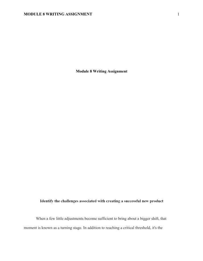 Writing Assignment for Module 8