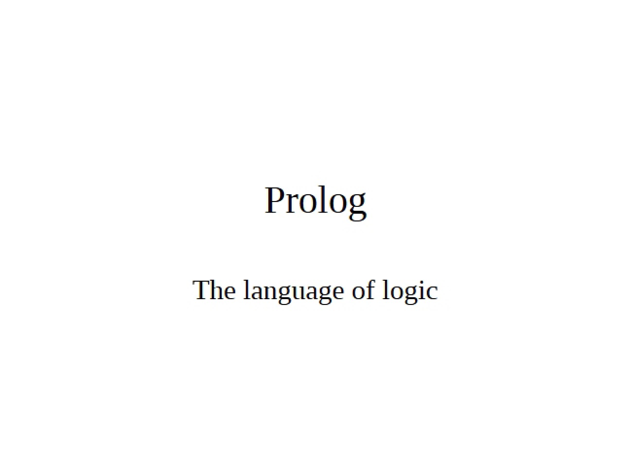 Prolog Programming