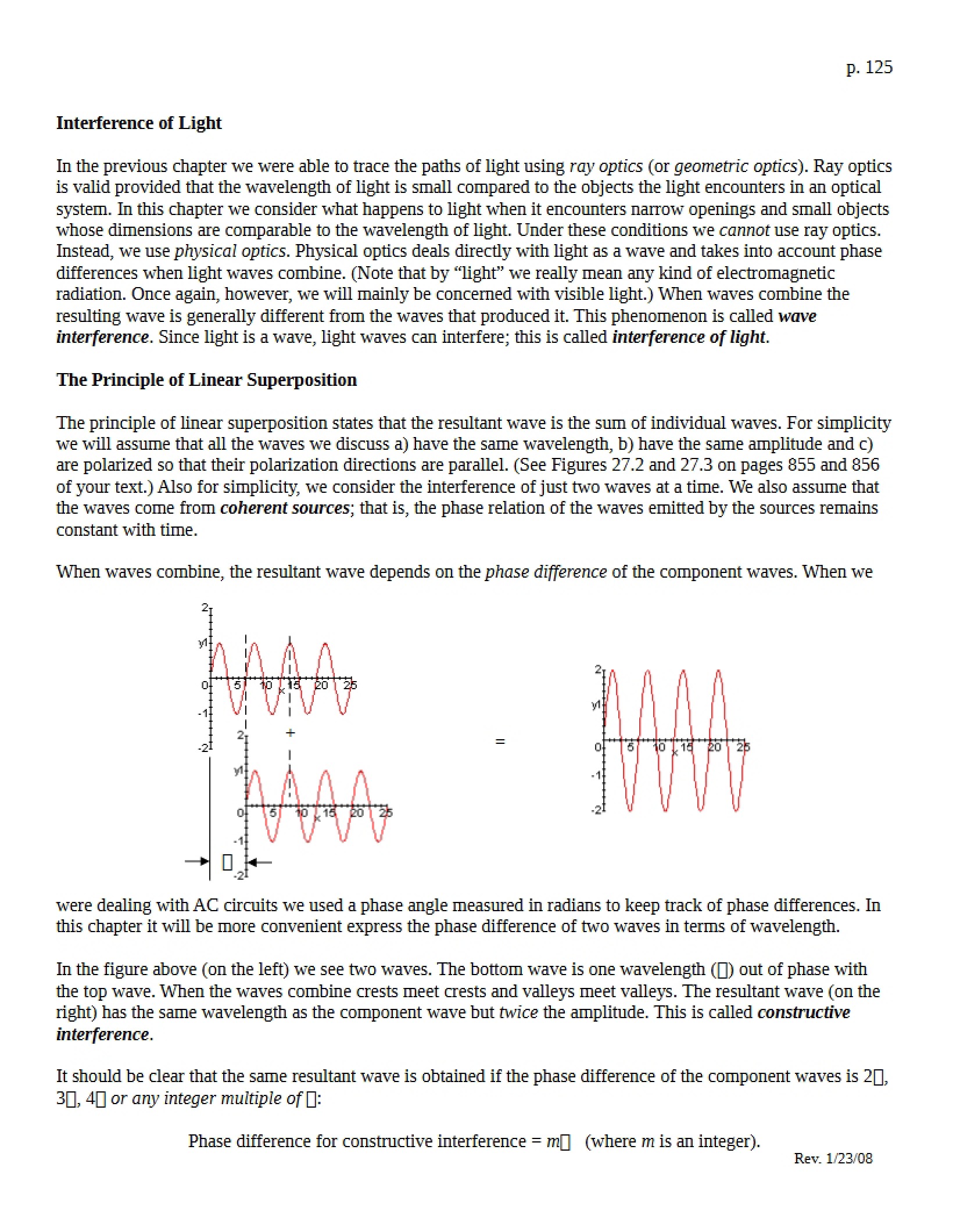 Interference of Light Concepts