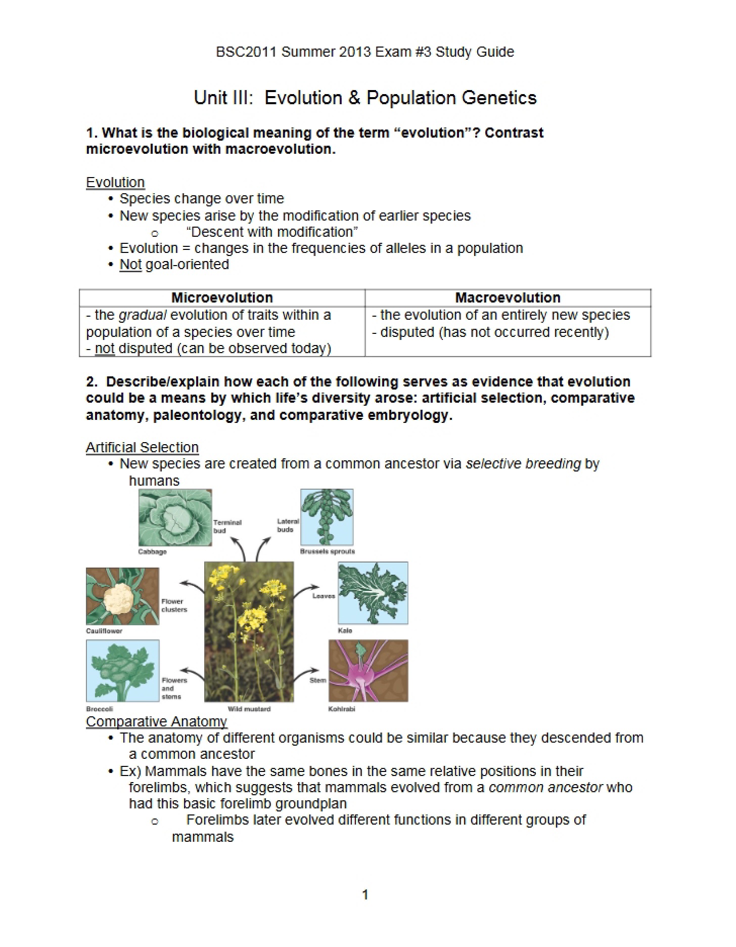Population Genetics and Evolution (Unit III)