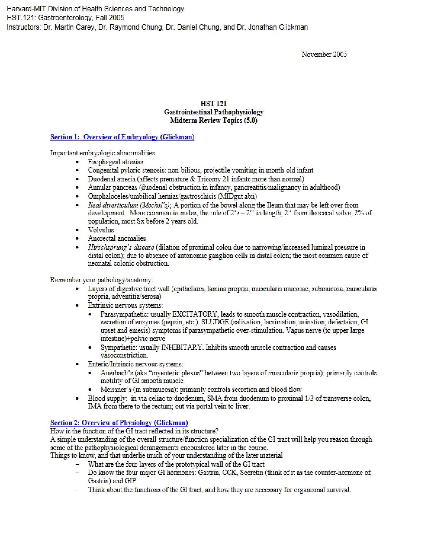 Topics for Midterm Review