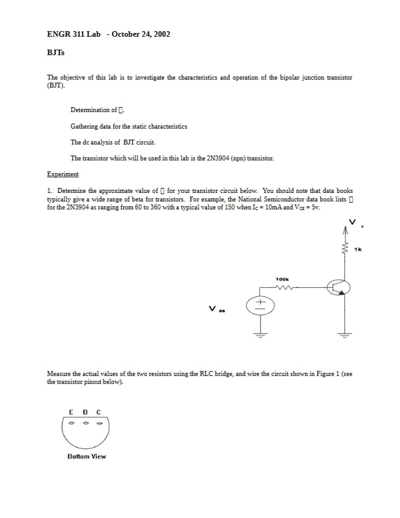 Lab on BJTs