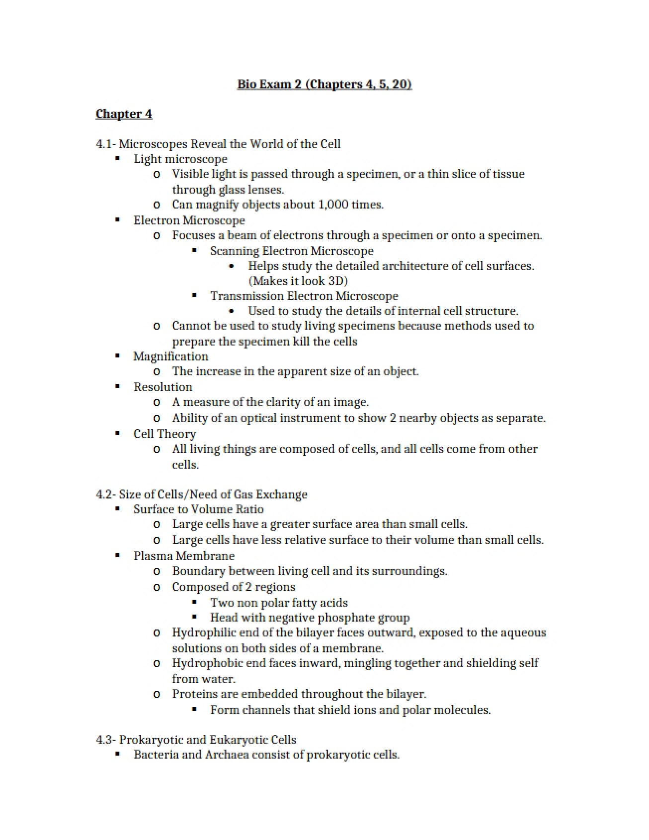 Examination for General Biology II