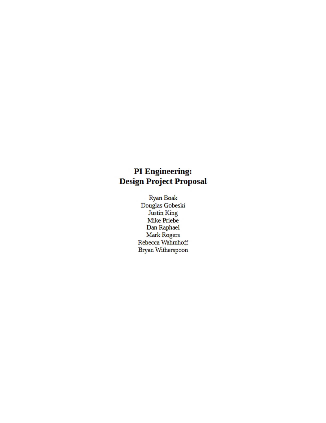 Proposal Preliminary